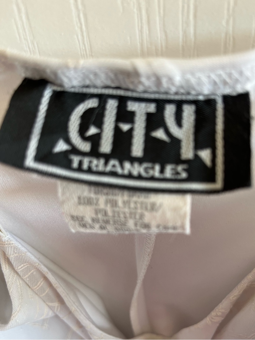 VTG City Triangles White Embroidered Slip Dress High Low Midi Y2K 90s Large - Picture 7 of 12